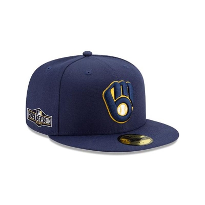 Sapca New Era Milwaukee Brewers MLB Postseason Side Patch 59FIFTY Fitted - Albastri